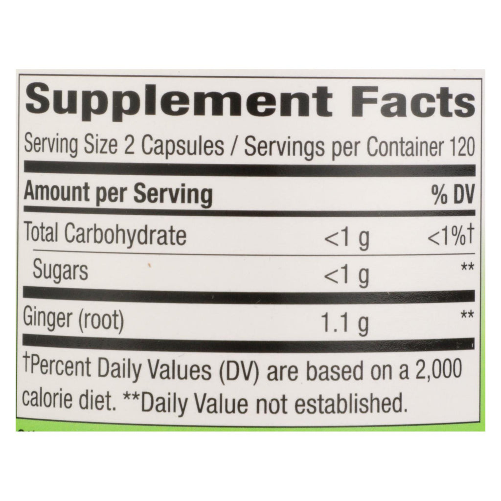 Nature's Way - Ginger Root - 240 Veg. Capsules - Lakehouse Foods