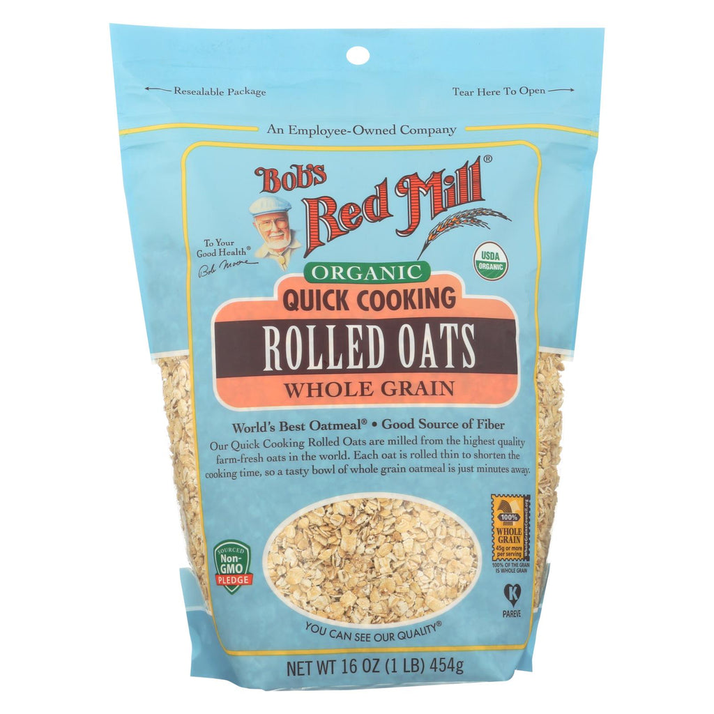 Bob's Red Mill - Oats - Organic Quick Cooking Rolled Oats - Whole Grain - Case Of 4 - 16 Oz. - Lakehouse Foods
