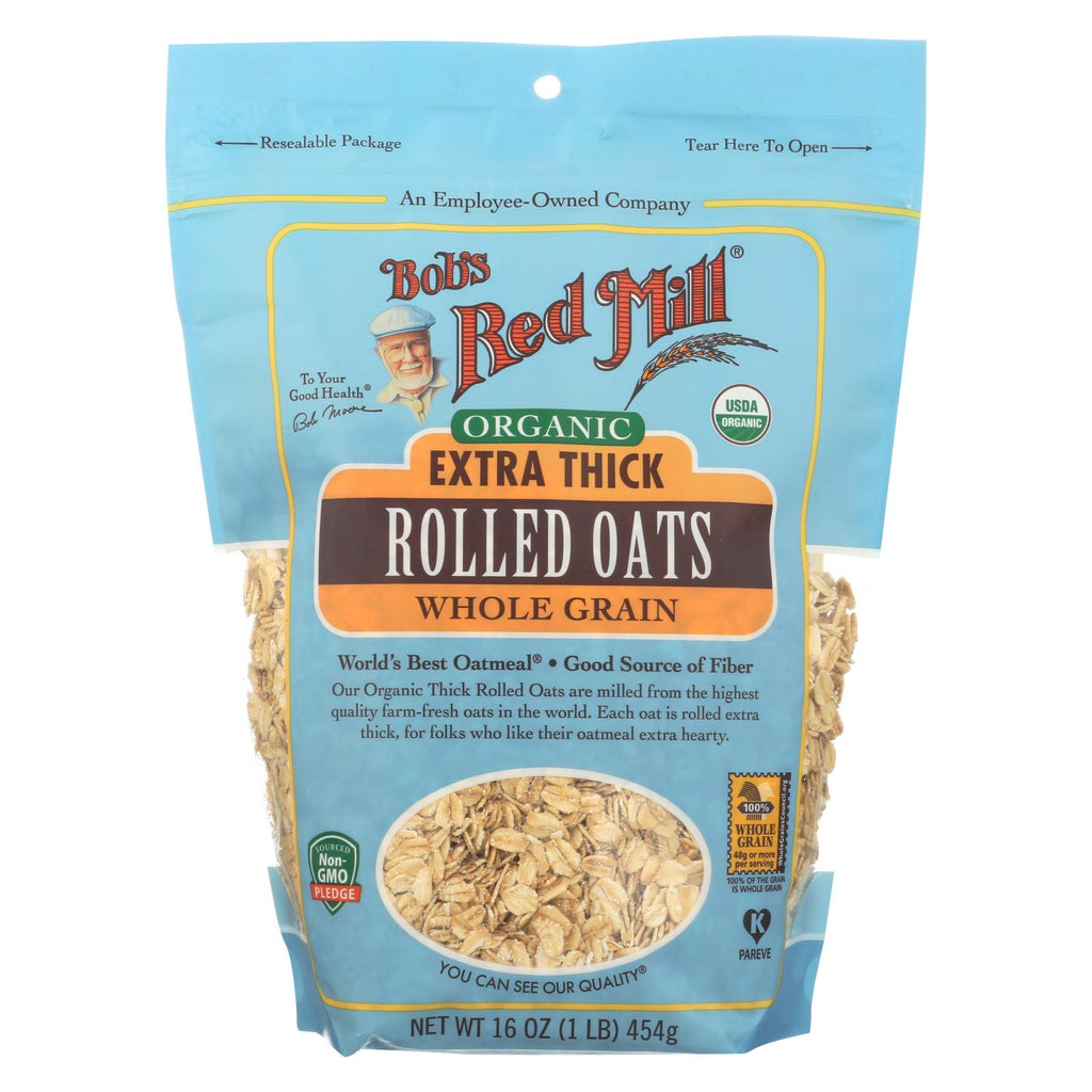 Bob's Red Mill - Oats - Organic Extra Thick Rolled Oats - Whole Grain - Case Of 4 - 16 Oz. - Lakehouse Foods