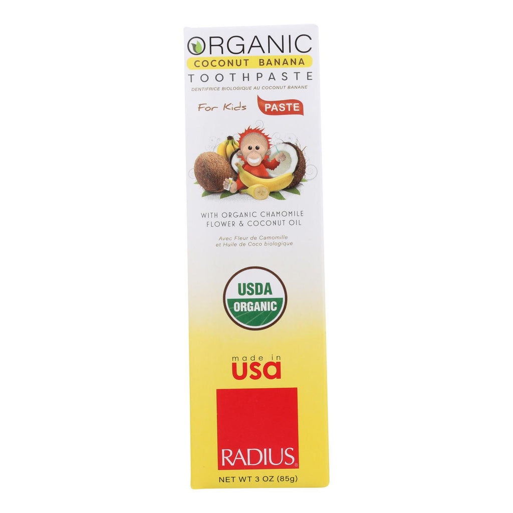 Radius Coconut Banana With Organic Chamomile Flower & Coconut Oil Toothpaste  - 1 Each - 3 Oz - Lakehouse Foods
