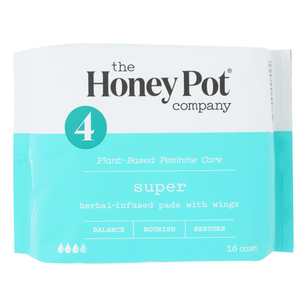 The Honey Pot - Herbal Super Pads - 16 Ct - Lakehouse Foods