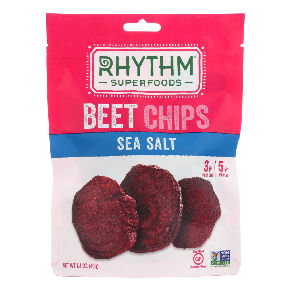 Rhythm Superfoods Sea Salt Beet Chips  - Case Of 12 - 1.4 Oz - Lakehouse Foods