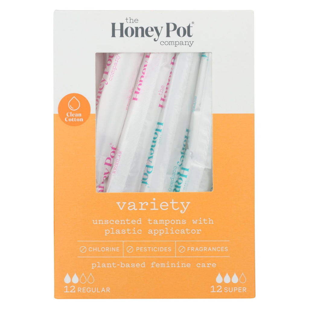 The Honey Pot - Tampons Cln Cotton Mixed Bx - 24 Ct - Lakehouse Foods