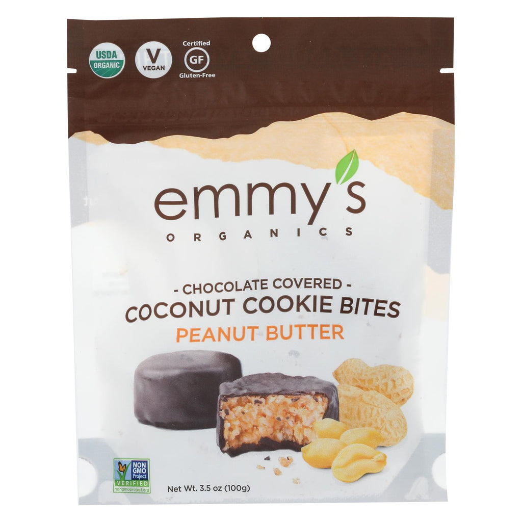 Emmy's Organics - Bites Chocolate Cvrd Peanut Butter - Case Of 6 - 3.5 Oz - Lakehouse Foods