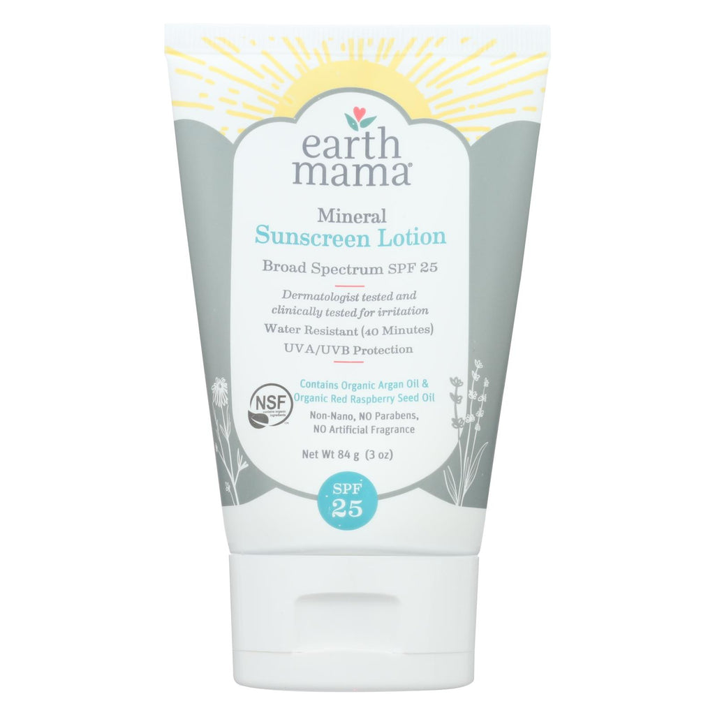 Earth Mama - Snscrn Lot Mineral Spf 25 - 1 Each - 3 Oz - Lakehouse Foods