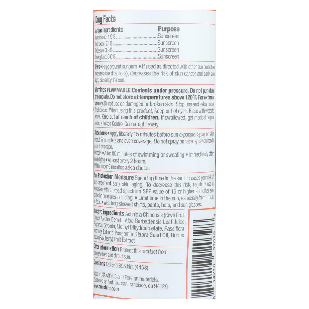 Hint Sunscreen - Sunscreen Grpfriut Spray - Case Of 6 - 6 Fz - Lakehouse Foods