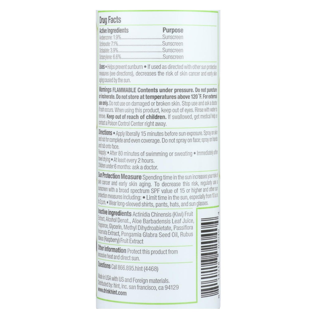Hint Sunscreen - Sunscreen Pear Spray - Case Of 6 - 6 Fz - Lakehouse Foods