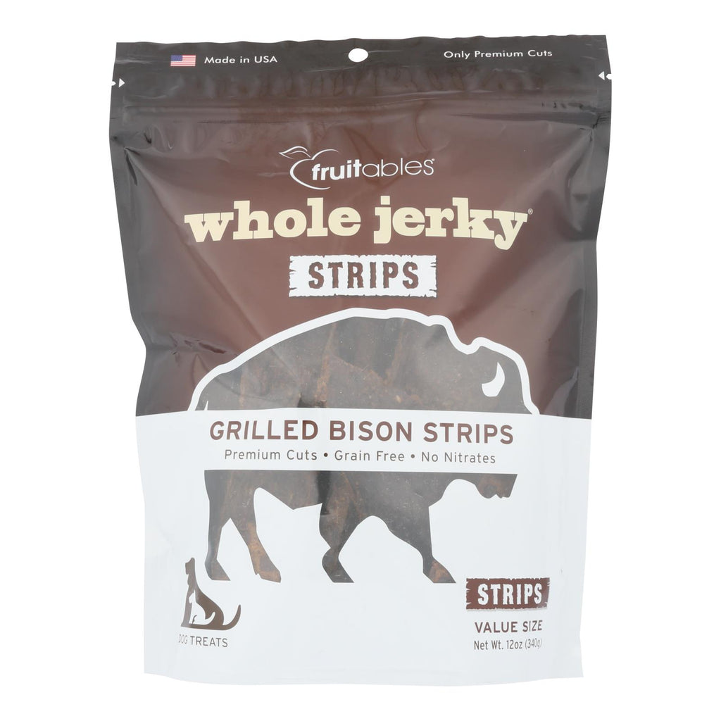 Fruitables - Dog Trts Jrky Strip Bison - Case Of 6 - 12 Oz - Lakehouse Foods