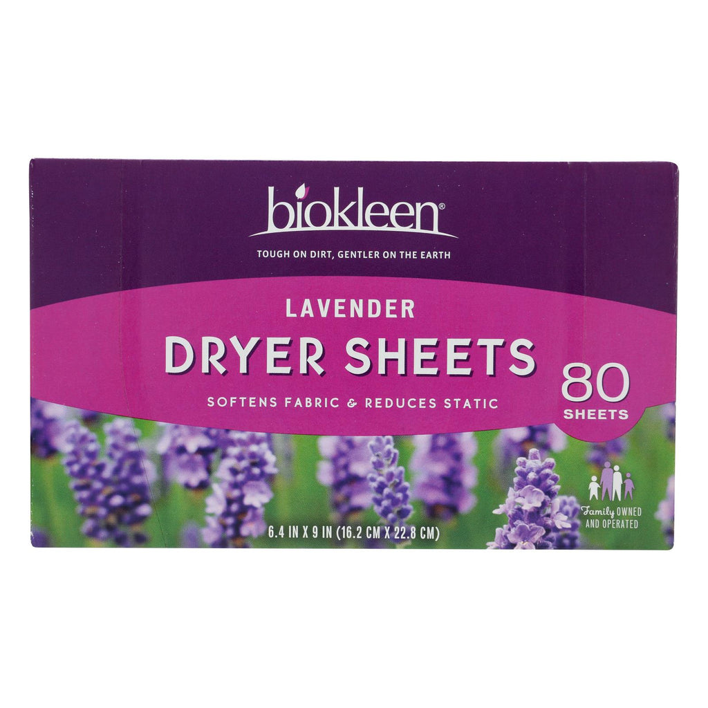 Biokleen - Dryer Sheets Lavender - Case Of 6 - 80 Ct - Lakehouse Foods