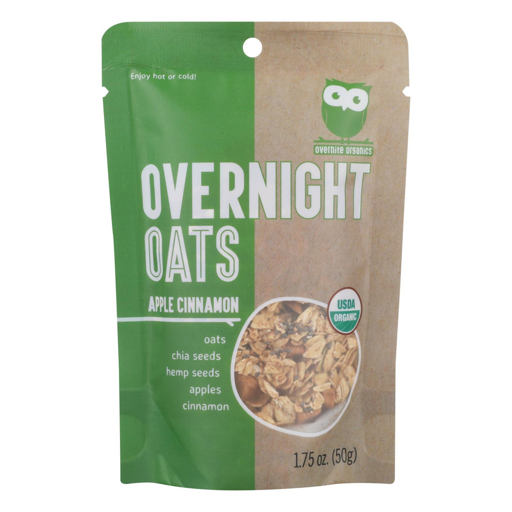 Overnite Organics - Overnight Oats Apple Cinnamon - Case Of 8 - 1.75 Oz - Lakehouse Foods
