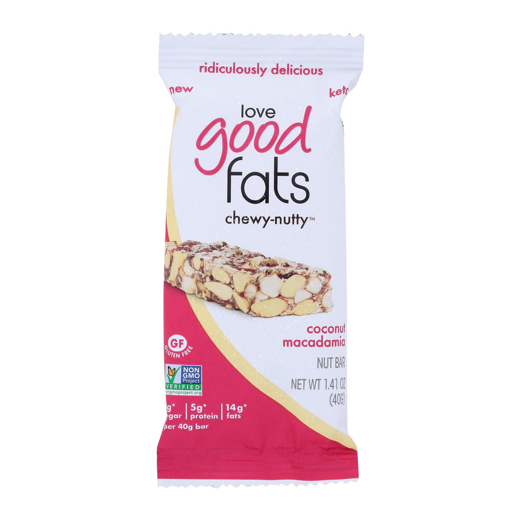 Love Good Fats - Bar Macdma Chwy Nut Coconut - Case Of 12 - 1.41 Oz - Lakehouse Foods