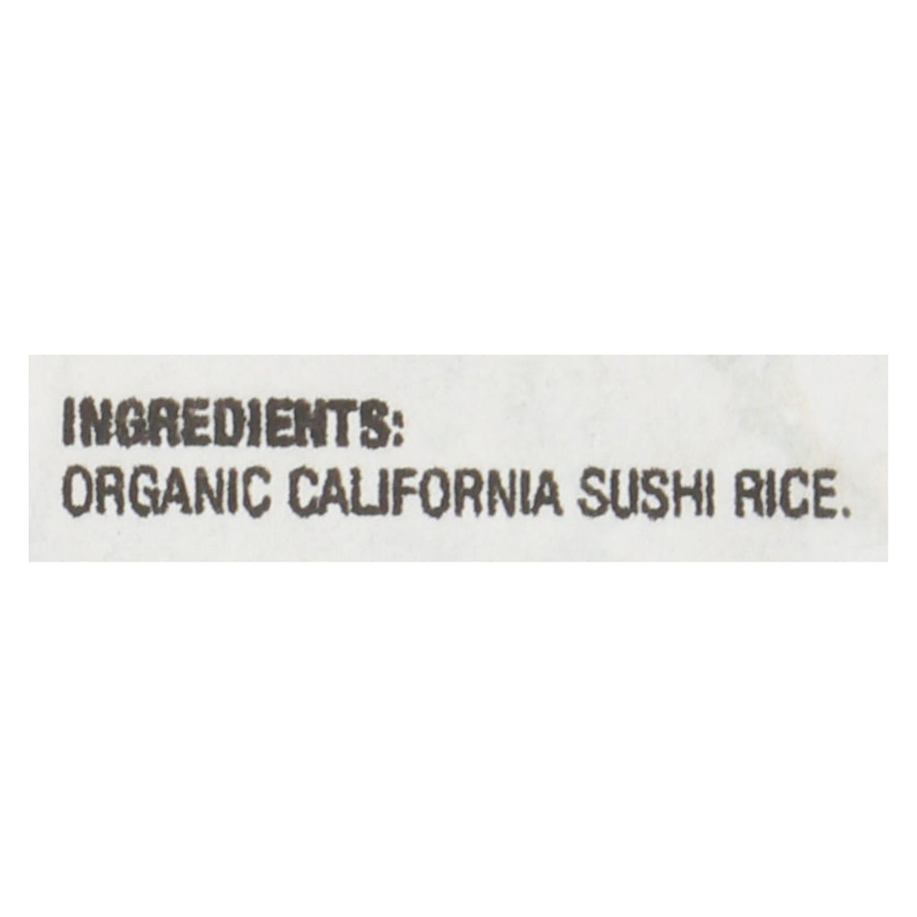 Lundberg Family Farms Organic Sushi Short Grain White Rice - Case Of 25 Lbs - Lakehouse Foods