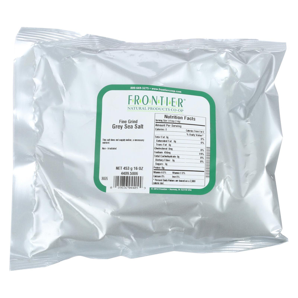 Frontier Herb Gourmet Salt - Sea Salt - Grey - Fine Grind - Bulk - 1 Lb - Lakehouse Foods