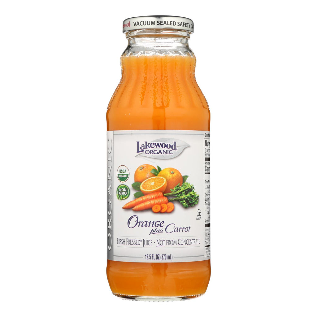 Lakewood Pure Orange And Carrot Juice - Orange And Carrot - Case Of 12 - 12.5 Fl Oz. - Lakehouse Foods