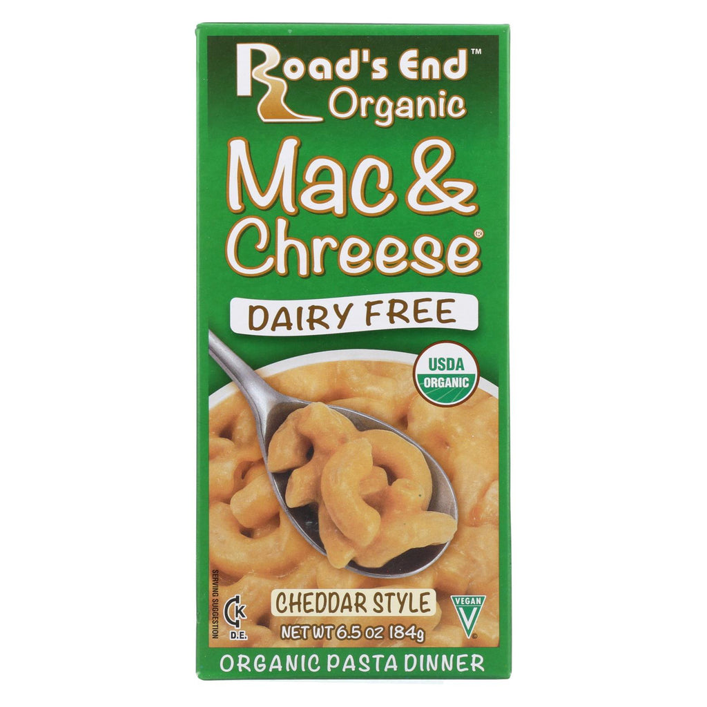 Road's End Organics Mac And Cheese Pasta - Cheddar Style - Case Of 12 - 6.5 Oz. - Lakehouse Foods