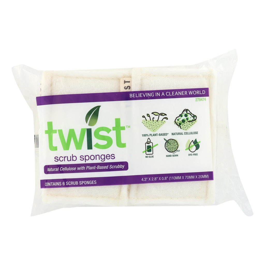 Twist Sponge - Plant-based - Scrub - 6 Pack - Case Of 8 - Lakehouse Foods