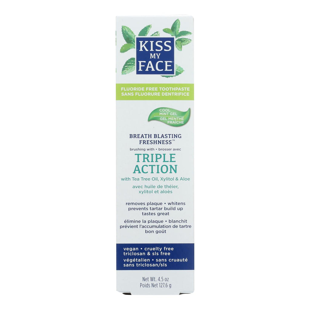 Kiss My Face Toothpaste - Triple Action - Fluoride Free - Gel - 4.5 Oz - Lakehouse Foods