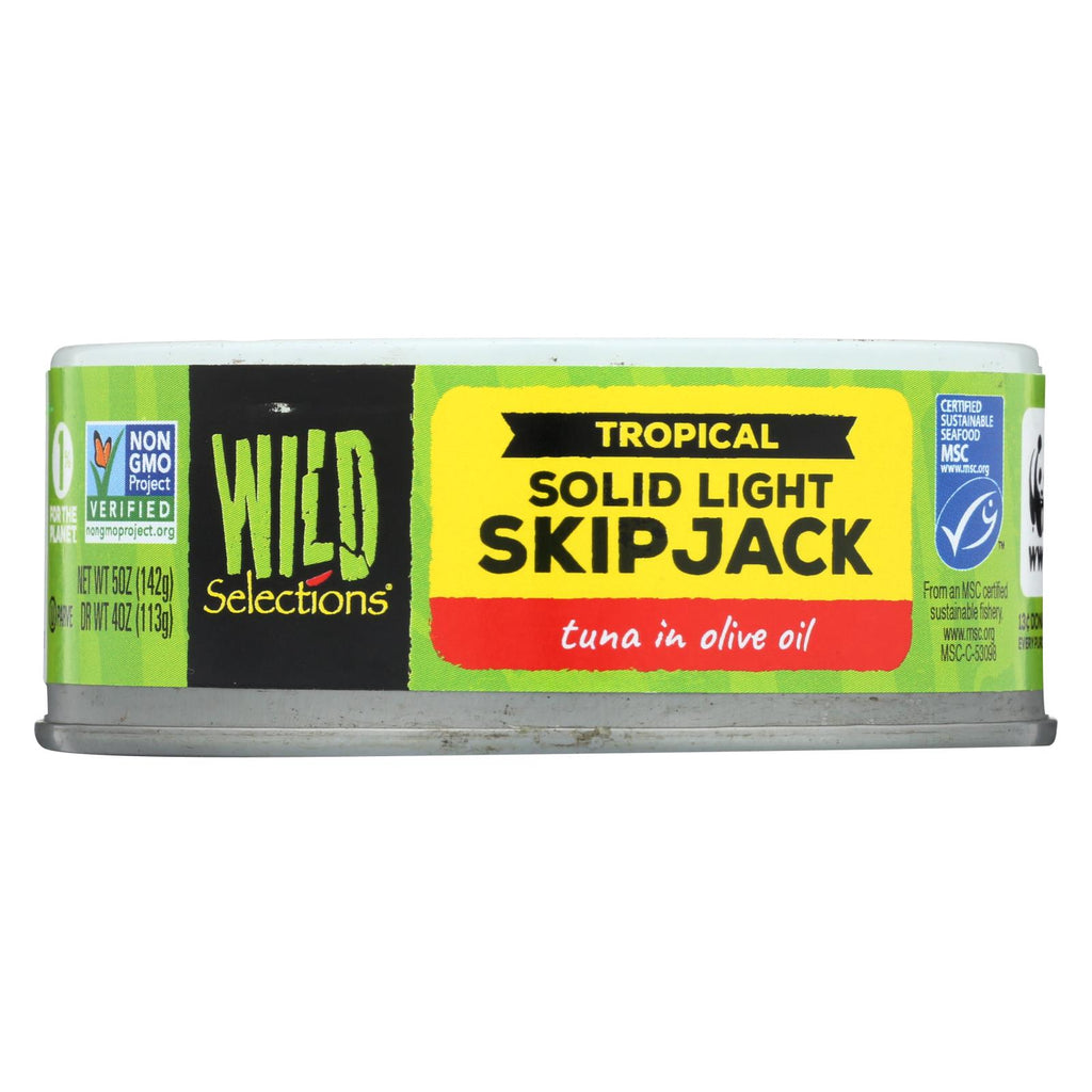 Wild Selections Tropical Solid Light Skipjack Tuna In Olive Oil  - Case Of 12 - 5 Oz - Lakehouse Foods