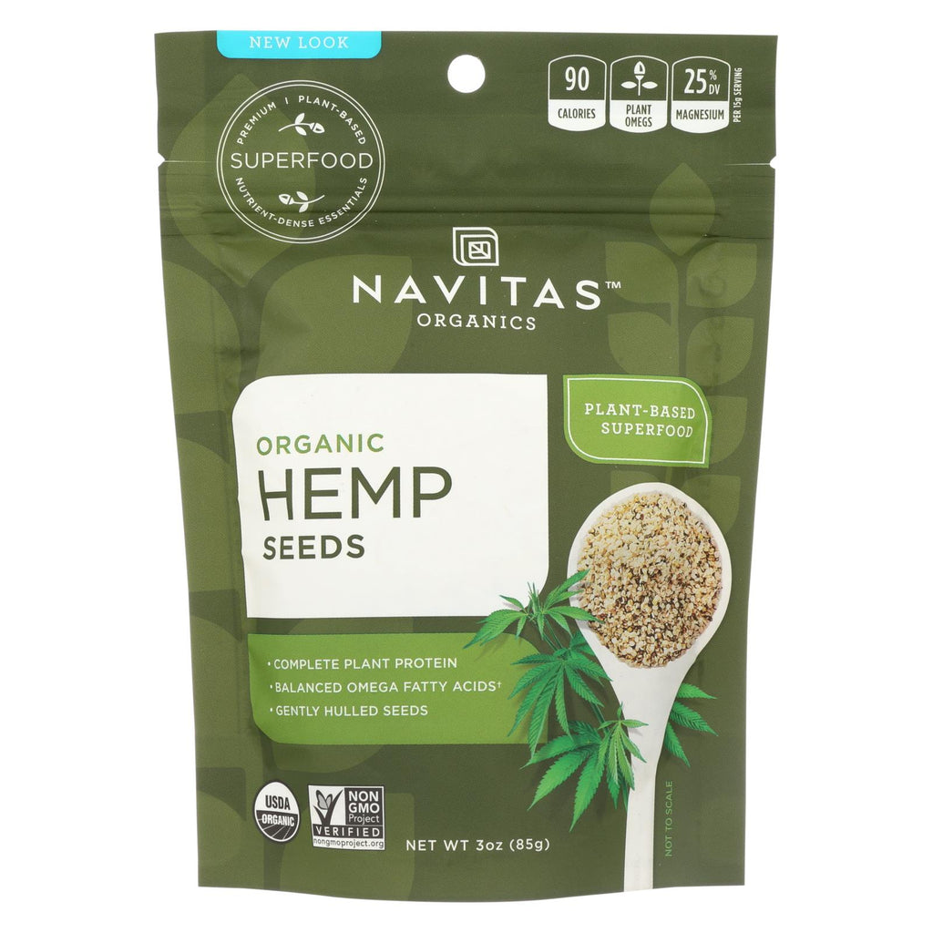 Navitas Naturals Hemp Seeds - Organic - Hulled - 3 Oz - Case Of 12 - Lakehouse Foods