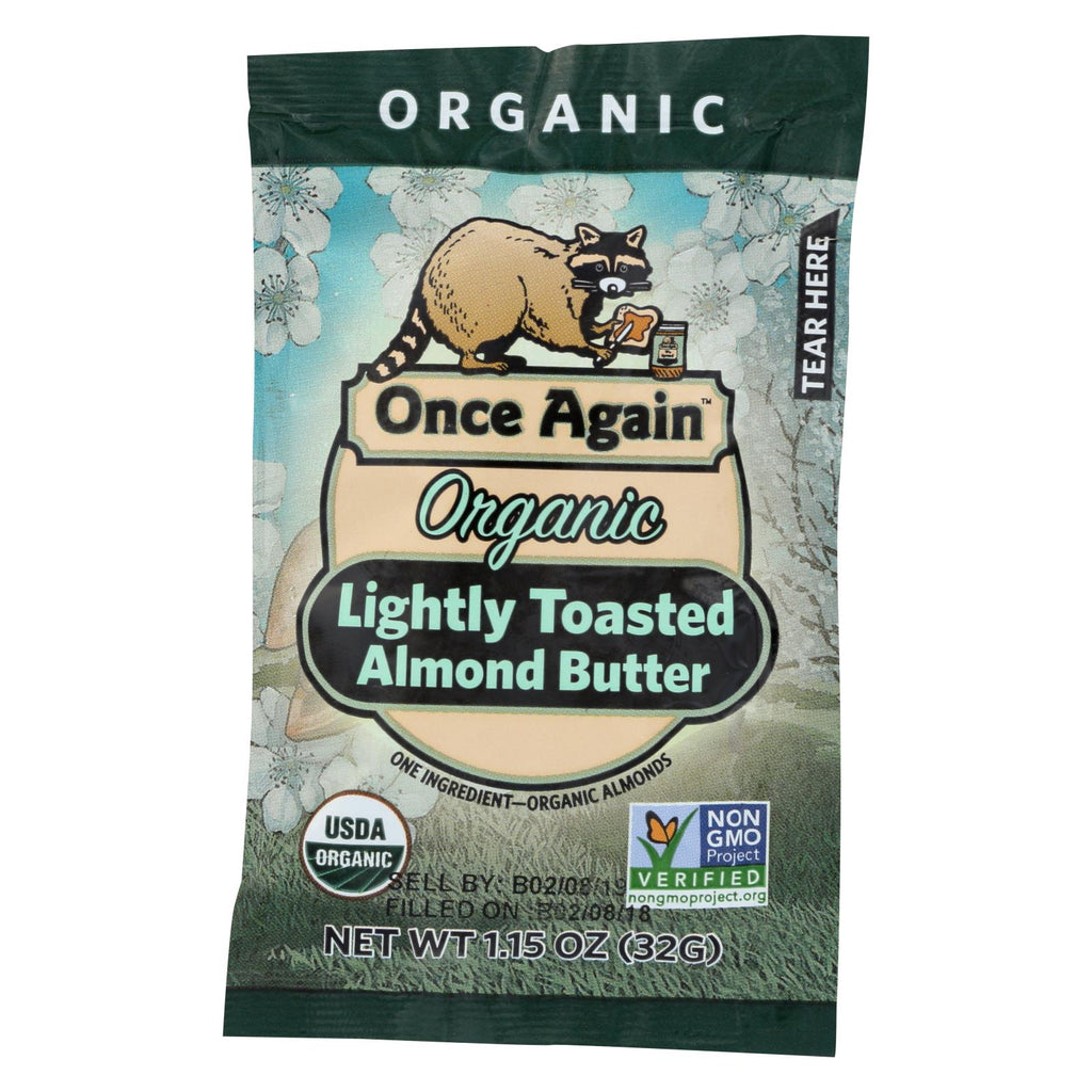 Once Again Almond Butter - Organic - Lightly Toasted - Squeeze Pack - 1.15 Oz - Case Of 10 - Lakehouse Foods