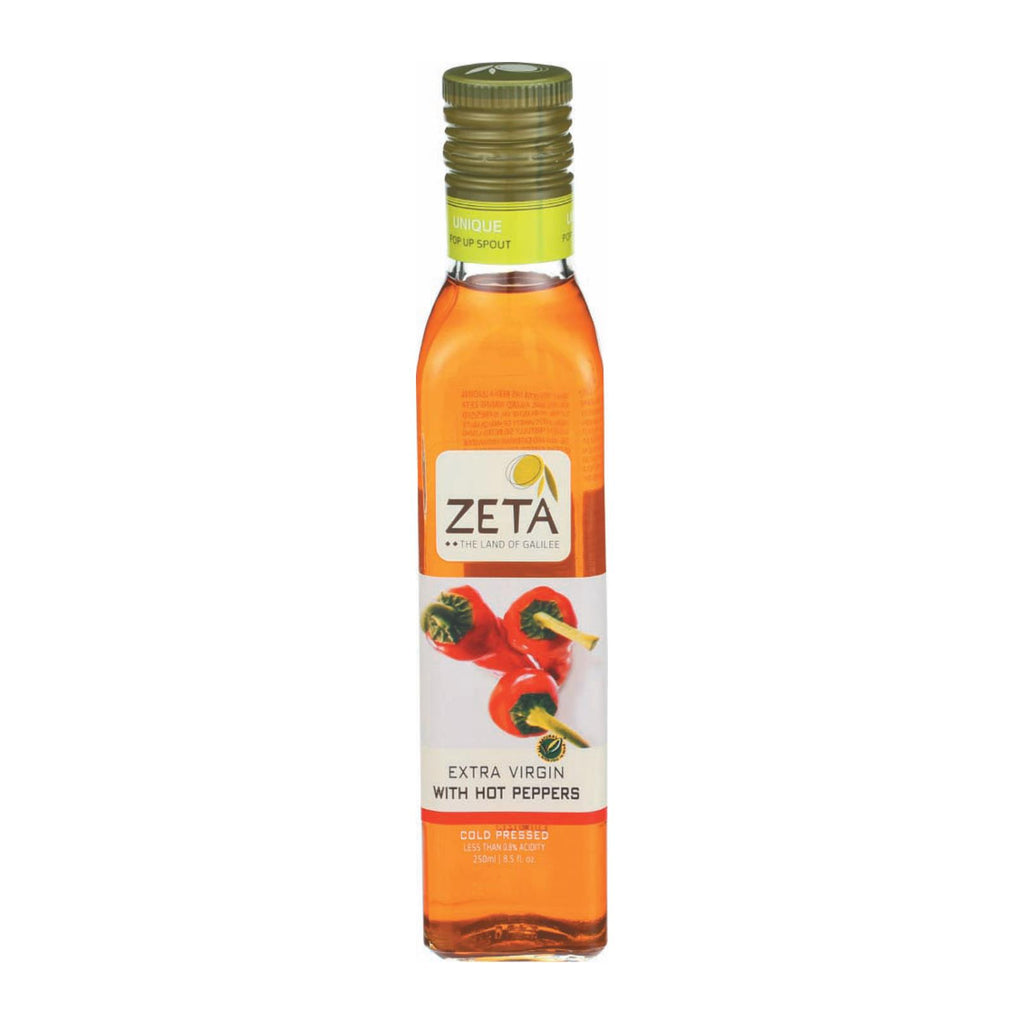 Zeta Oil Olive Oil - Extra Virgin - Hot Pepper - Case Of 6 - 8.5 Fl Oz - Lakehouse Foods