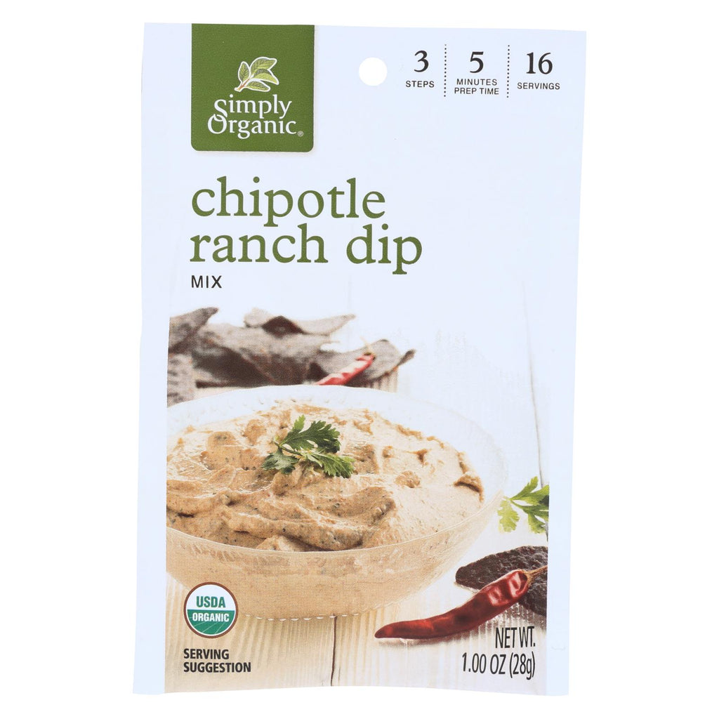 Simply Organic Chipotle Ranch Dip - Case Of 12 - 1 Oz. - Lakehouse Foods