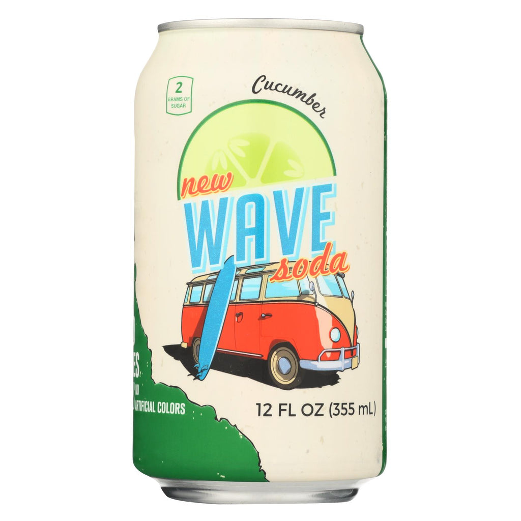 New Wave Soda's Cucumber Soda  - Case Of 12 - 12 Fz - Lakehouse Foods