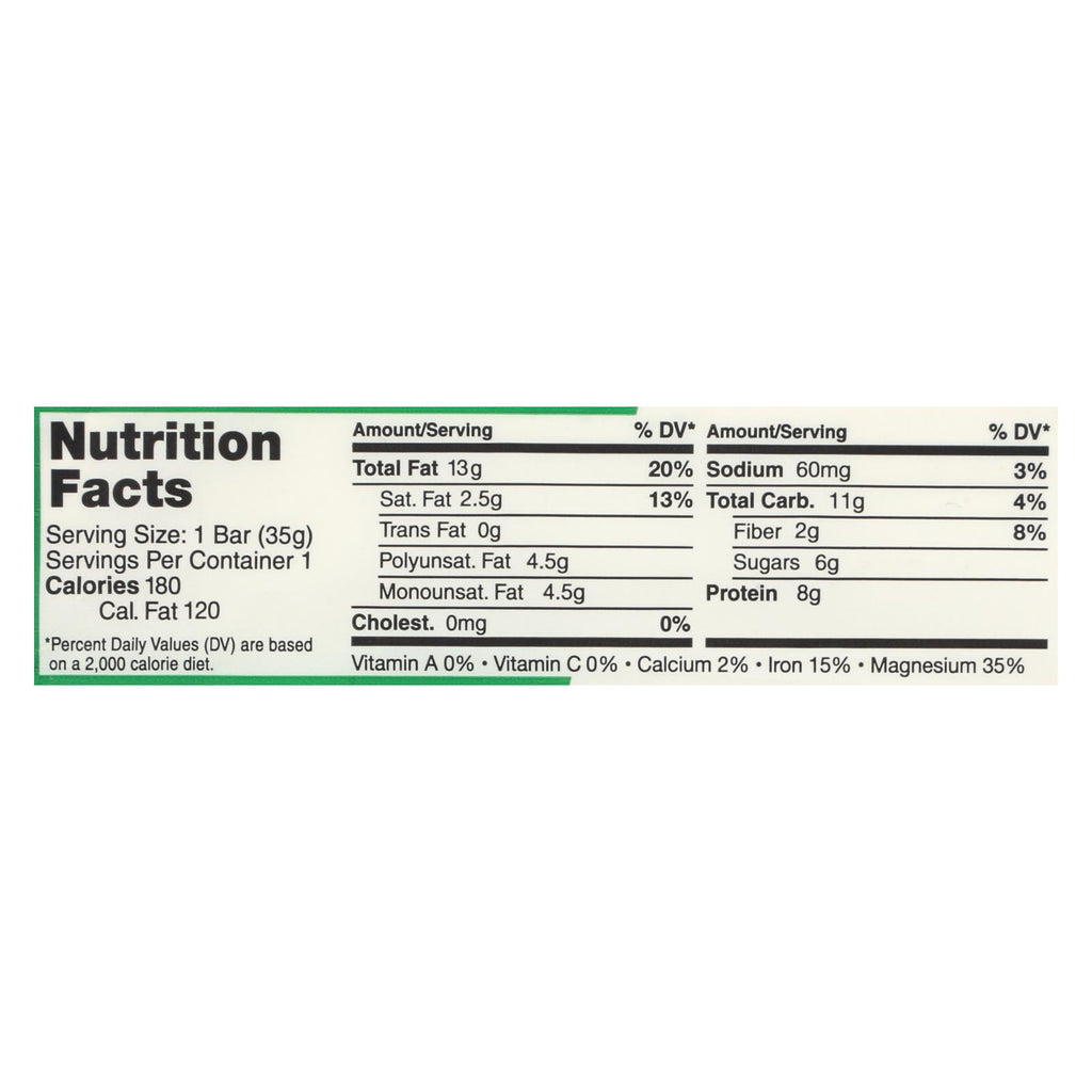 Health Warrior Pumpkin Seed Bar - Dark Chocolate Peanut - Case Of 12 - 1.23 Oz. - Lakehouse Foods
